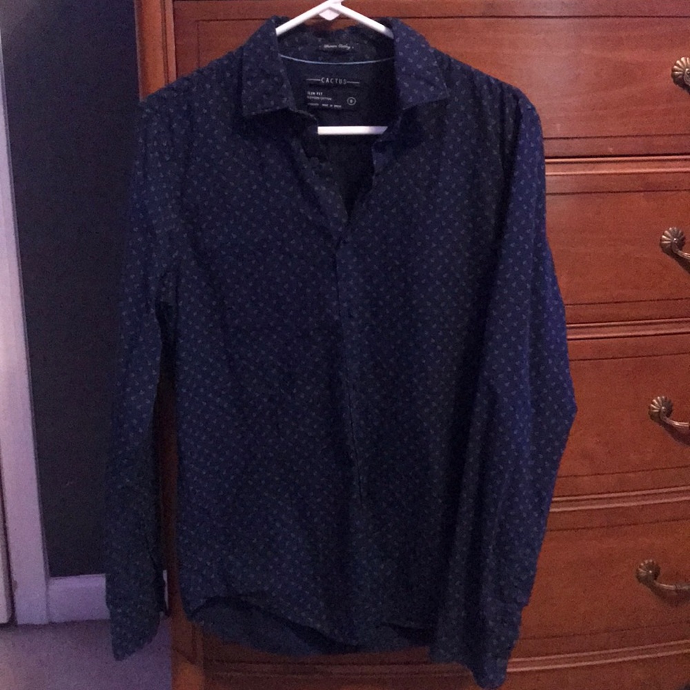 Anchor Patterned Long Sleeve Button Up
